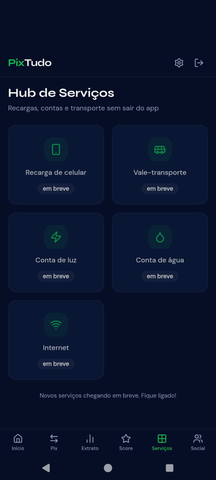Services — bills, top-up & transit